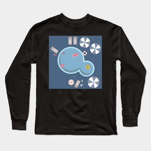 Swimming Pool Long Sleeve T-Shirt by Creative Meadows